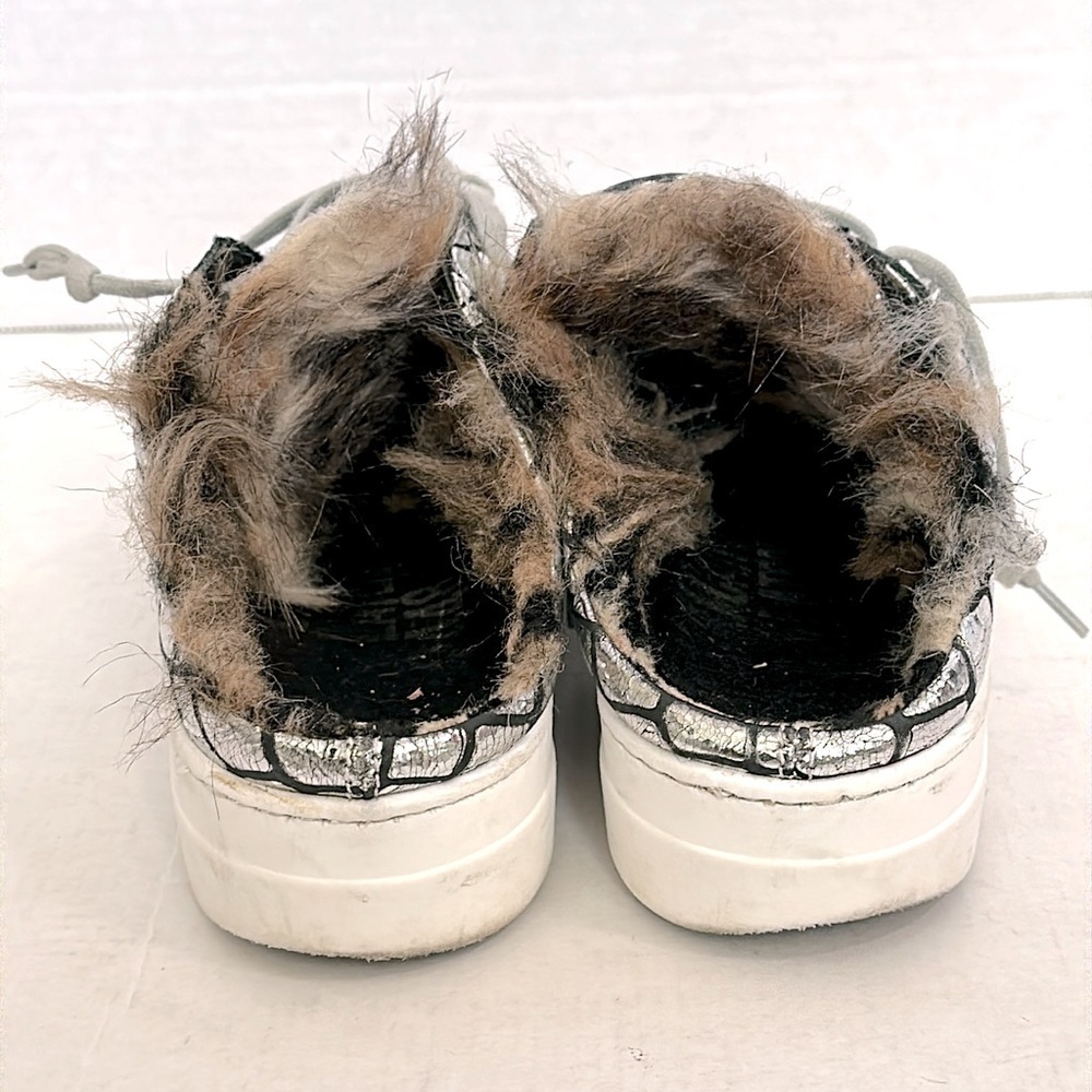 P448 Women's Clara Crackled Leather Open Back Platform Sneaker Size 36 EU/ 6-6.5 - Picture 6 of 16
